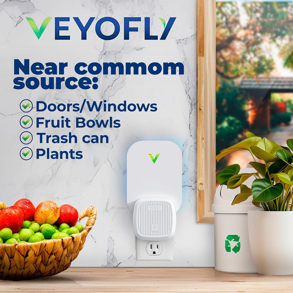 Fruit Fly Traps for Indoors (1 Device + 2 Refills), Gnat Trap Indoor Plug In, Bug Traps, Flying Insect Trap, Gnat Traps for House Indoors, Fly Trap Indoor for Home Bug Light, Gnats Catcher