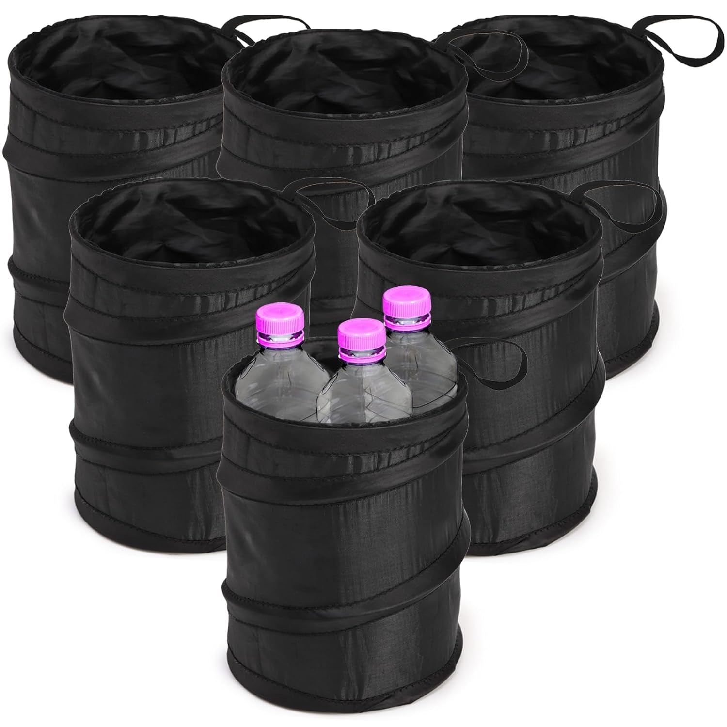 6 Pack Car Trash Can, Collapsible Pop-Up Car Garbage Can, Waterproof Small Trash Bag Portable Rubbish Bin for Automotive