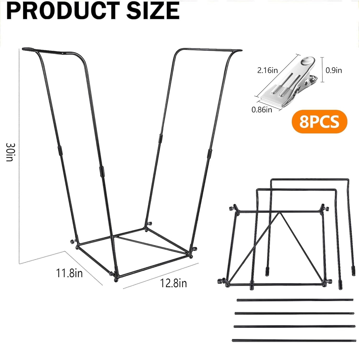 2PCS Outdoor Trash Bag Holder - Metal Garbage Bag Frame Holds 30-45 Gallon Bags - Multi-Purpose Outdoor Leaf Bag Stand for Yard BBQ Camping Garden Lawn Party Supplies Kitchen