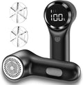 Fabric Shaver Lint Remover, Electric Lint Shaver USB Rechargeable, Sweater Defuzzer to Remove Pilling, 3-Speed with LED Display, Battery Operated, 6-Blade for Clothes Upholstery Furniture