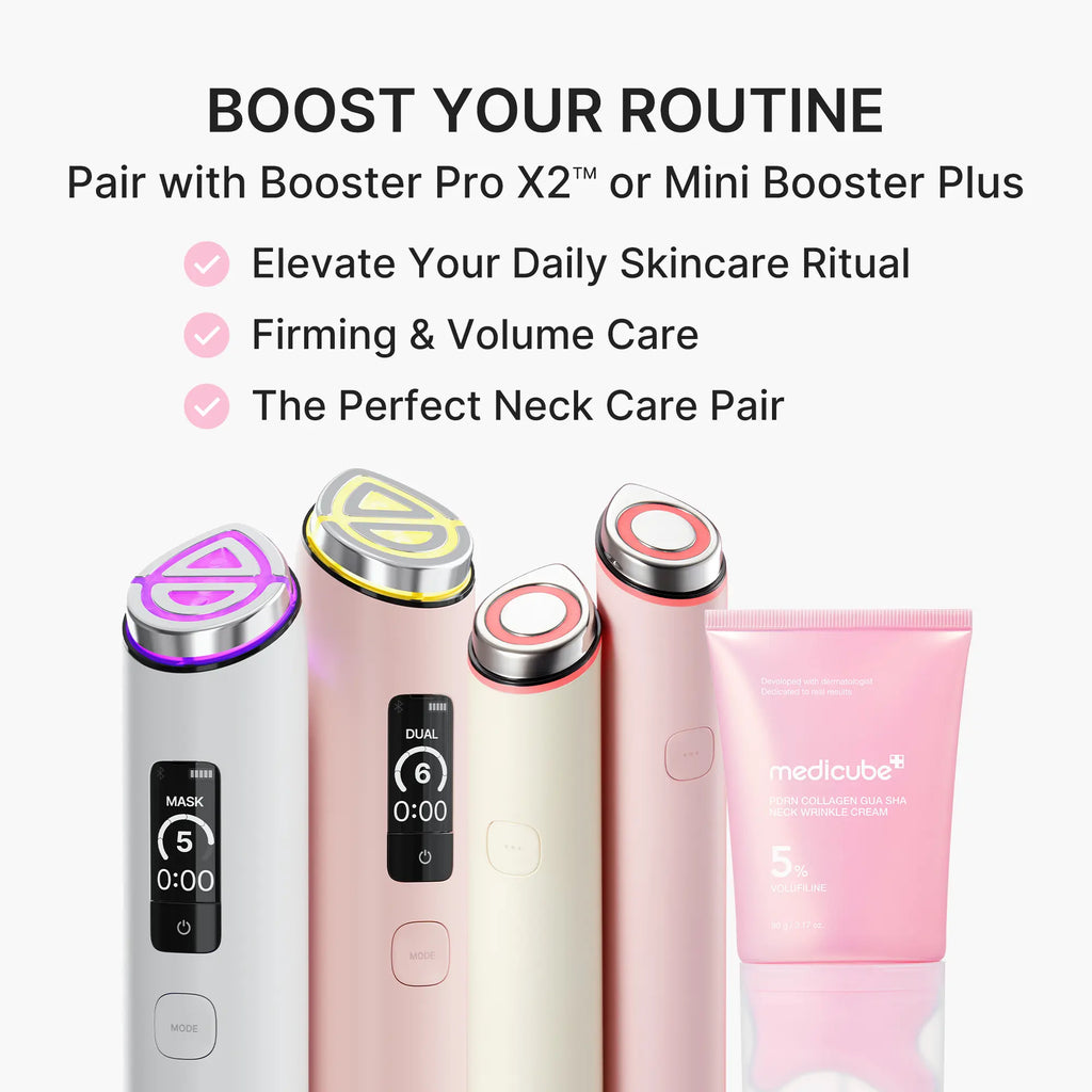 [NEW] [Medicube] PDRN Collagen Gua Sha Neck Wrinkle Cream | Built-In Gua Sha Massager with Volufiline 5% + PDRN | Firming, Contour Care for the Look of Fine Lines, Jawline, Neck, Décolleté | Massage Cream | Korean Skincare