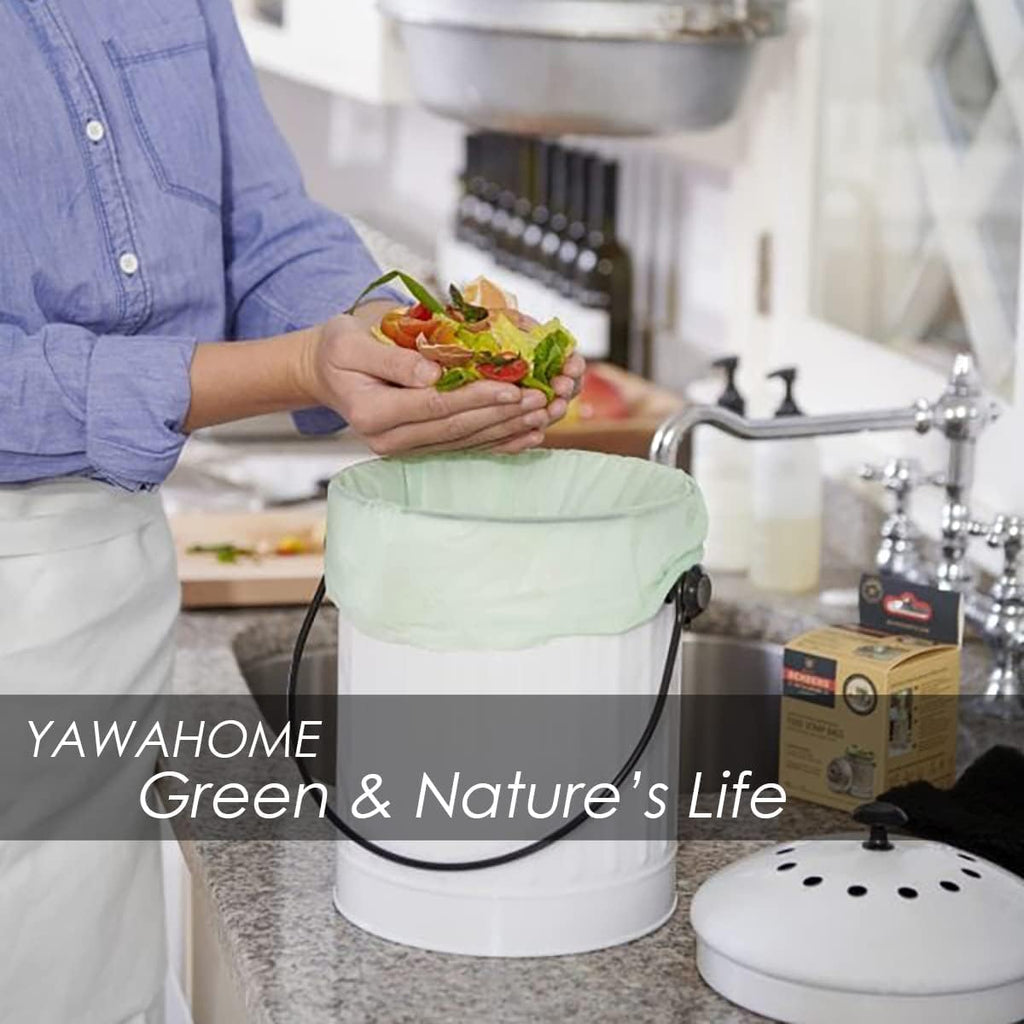 Compost Bags 1.2 Gallon - Compostable Garbage Bags 6 Litres 120 Counts, Mini Green Trash Can Bin Liners Clear Waste Basket Liner Unscented Trash Sack for Kitchen Bathroom Travel Office Toilet Dorm