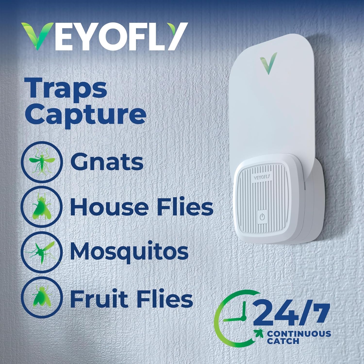 Fruit Fly Traps for Indoors (1 Device + 2 Refills), Gnat Trap Indoor Plug In, Bug Traps, Flying Insect Trap, Gnat Traps for House Indoors, Fly Trap Indoor for Home Bug Light, Gnats Catcher