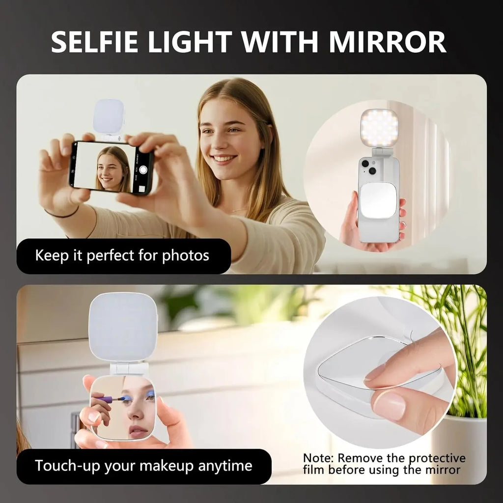 Illuminate Your Selfies: Magnetic 360° LED Ring Light for Magsafe iPhone - Perfect for Vlogs and Video Calls