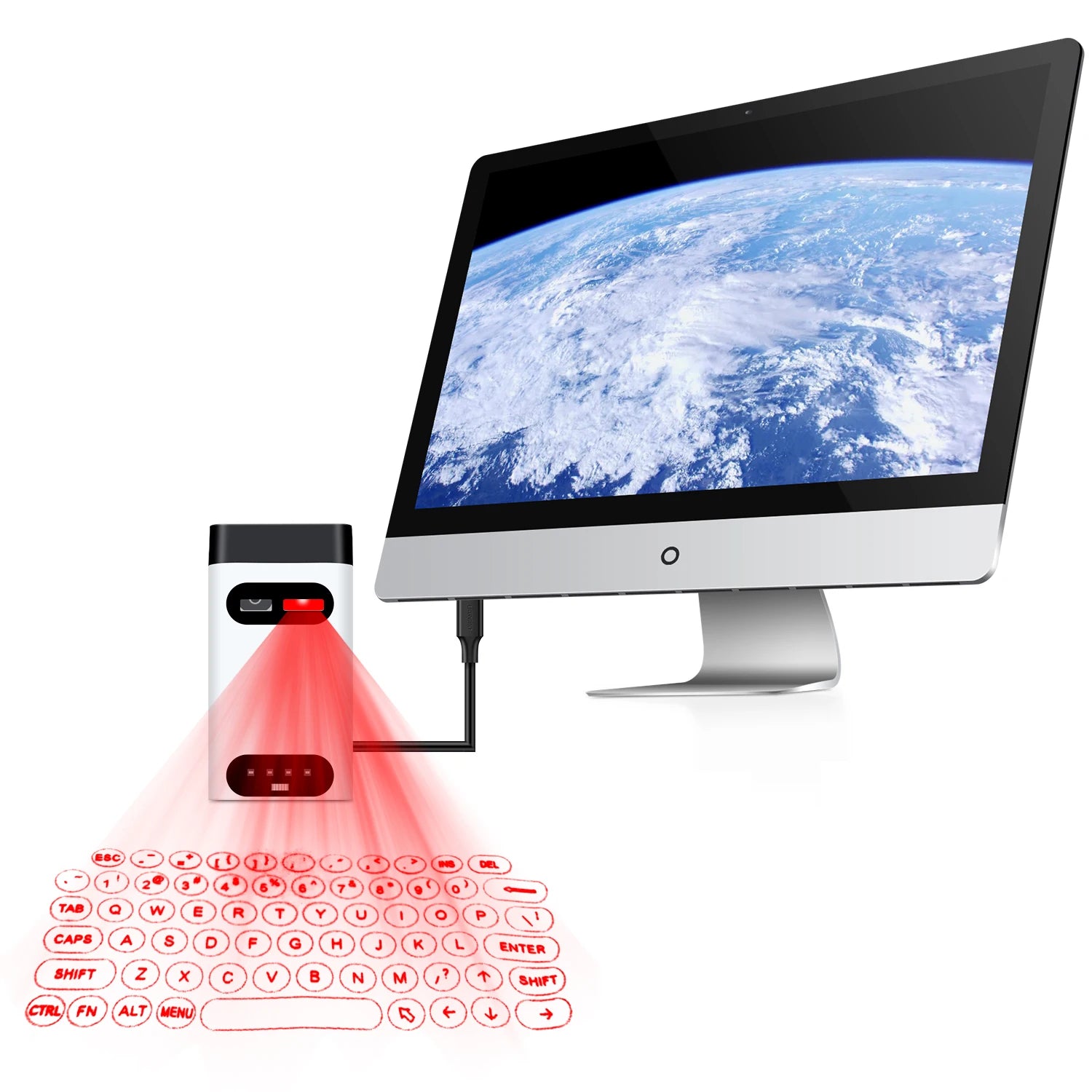 Revolutionary Mini Wireless Laser Projection Keyboard: Bluetooth Virtual Keyboard & Mouse for Effortless Typing on Laptops and Smartphones