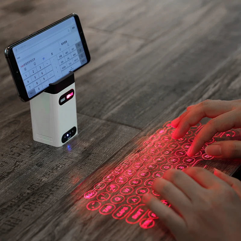Revolutionary Mini Wireless Laser Projection Keyboard: Bluetooth Virtual Keyboard & Mouse for Effortless Typing on Laptops and Smartphones