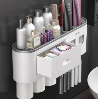 Wall-Mounted Magnetic Toothbrush Holder