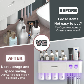 Wall-Mounted Magnetic Toothbrush Holder