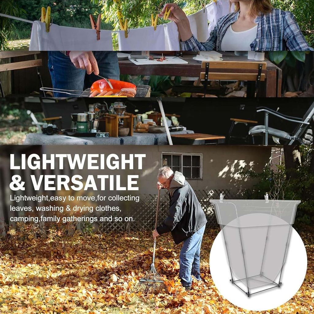 2PCS Outdoor Trash Bag Holder - Metal Garbage Bag Frame Holds 30-45 Gallon Bags - Multi-Purpose Outdoor Leaf Bag Stand for Yard BBQ Camping Garden Lawn Party Supplies Kitchen